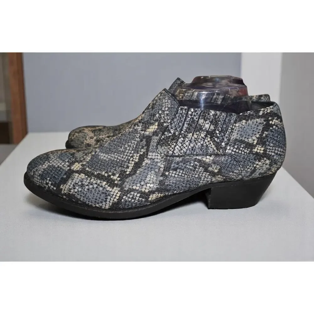 Skechers Faux Snakeskin Chelsea Boots Men’s Size 10 | Western-Inspired Slip-On